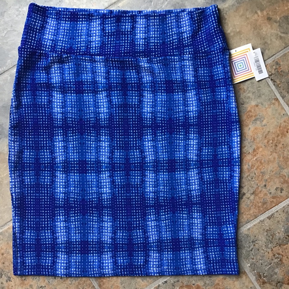 Blue Dot Pattern Pencil Skirt